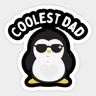The Coolest Dad Cool Penguin Design Sticker